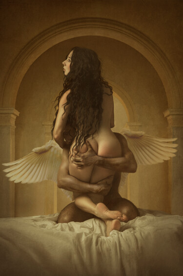 Fotografía titulada "Leda & le cygne" por Mathilde Oscar, Obra de arte original, Fotografía digital