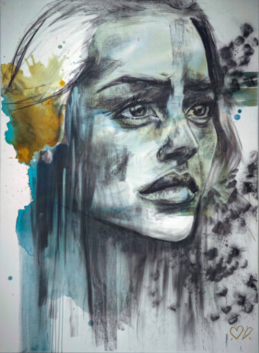 Картина под названием "Saisir l'Intouchable" - Mathilde Reyz, Подлинное произведение искусства, Древесный уголь Установлен н…