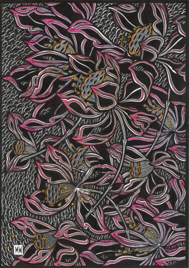 Desenho intitulada "Lotus" por Mathilde Weyl, Obras de arte originais, Tinta
