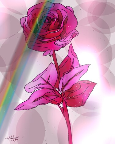 Digital Arts titled "LGBT Rose" by Mathys Melantois, Original Artwork, Digital Painting