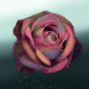 Digital Arts titled "rose éternelle" by Mathys Melantois, Original Artwork, Digital Painting