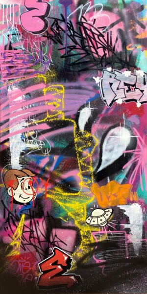 Peinture intitulée "Hip Hop Culture" par Reyes, Œuvre d'art originale, Bombe aérosol