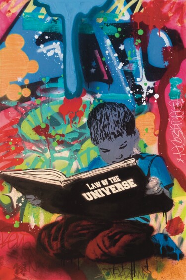 Malerei mit dem Titel "The student" von Reyes, Original-Kunstwerk, Sprühfarbe