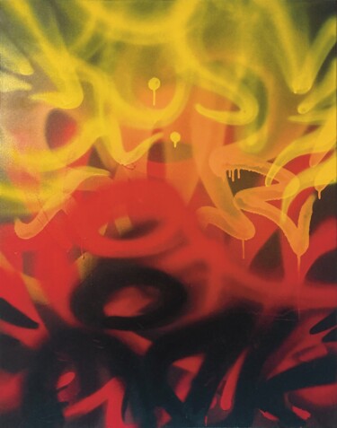 Painting titled "Infierno" by Reyes, Original Artwork, Spray paint