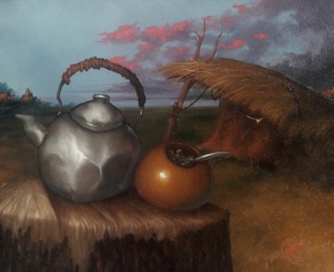 Malerei mit dem Titel "Amanecer gaucho" von Matias Paredes, Original-Kunstwerk, Öl