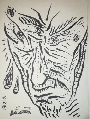 Drawing titled "It Surely Came" by Pertti Matikainen, Original Artwork, Marker