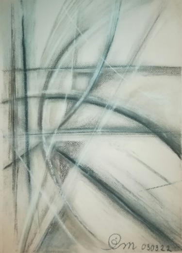 Drawing titled "Lines 030322" by Pertti Matikainen, Original Artwork, Pastel