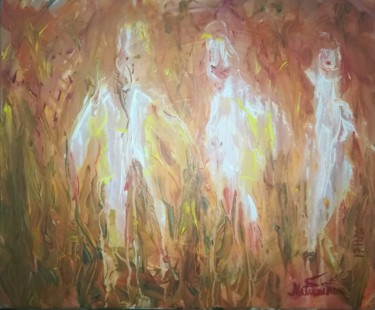 Painting titled "A Lovely Group Toge…" by Pertti Matikainen, Original Artwork, Acrylic