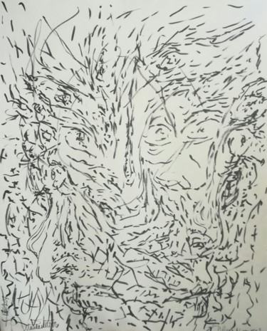 Dessin intitulée "Pittura Nervosa 2" par Pertti Matikainen, Œuvre d'art originale, Marqueur