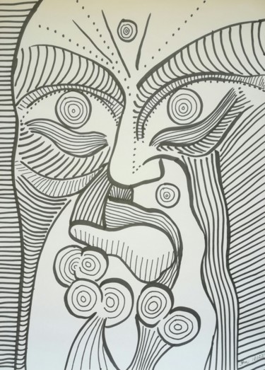 Drawing titled "Confused - Nine Eur…" by Pertti Matikainen, Original Artwork, Marker