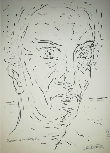 Dessin intitulée "Portrait of Non Exi…" par Pertti Matikainen, Œuvre d'art originale, Marqueur