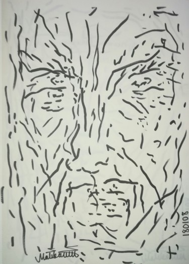 Drawing titled "grumpy-marker-3-a4.…" by Pertti Matikainen, Original Artwork, Marker