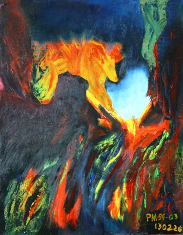 Painting titled "Great Eruption Numb…" by Pertti Matikainen, Original Artwork, Oil
