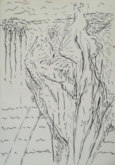 Drawing titled "Work in phase 1" by Pertti Matikainen, Original Artwork