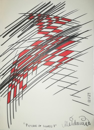 Zeichnungen mit dem Titel "pictures-of-illness…" von Pertti Matikainen, Original-Kunstwerk, Marker