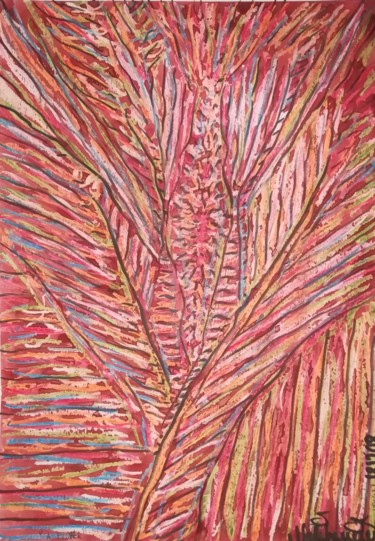 Drawing titled "181208-a-flower-a3.…" by Pertti Matikainen, Original Artwork, Marker