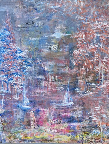 Картина под названием "УЕДИНЕНИЕ. ПЕЙЗАЖ В…" - Матильда Соболевская, Подлинное произведение искусства, Акрил