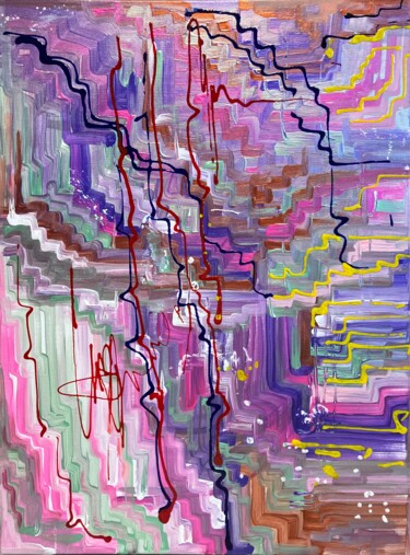 Картина под названием "Wi-Fi - над городом" - Матильда Соболевская, Подлинное произведение искусства, Акрил