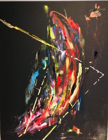 Картина под названием "НОЧНОЙ АБСТРАКТ" - Матильда Соболевская, Подлинное произведение искусства, Акрил