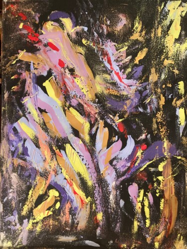 Картина под названием "НОЧЬ, ДЕВУШКА, МОПЕД" - Матильда Соболевская, Подлинное произведение искусства, Акрил