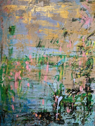Картина под названием "НА ОЗЕРЕ" - Матильда Соболевская, Подлинное произведение искусства, Масло