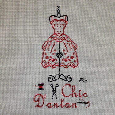 Art textile intitulée "chic d'antan" par Nathalie Gautier, Œuvre d'art originale, Broderie