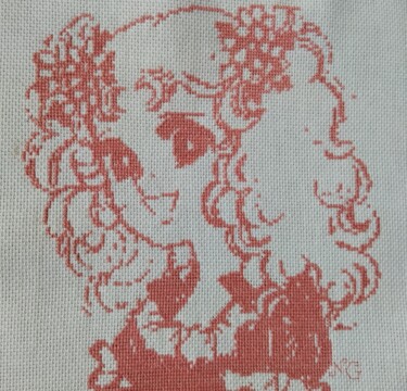 Art textile intitulée "Candy" par Nathalie Gautier, Œuvre d'art originale, Broderie