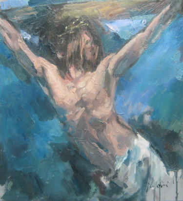 Painting titled "Jesus Christ on the…" by Mato Jurkovic, Original Artwork, Oil