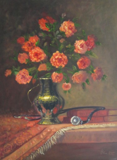 Pintura intitulada "Doctor´s flowers" por Maria Helena Matos, Obras de arte originais, Óleo