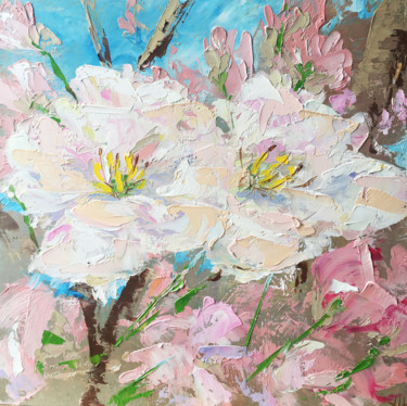 Pintura titulada "Fleur de pommier. 2…" por Maria Matokhniuk, Obra de arte original, Oleo