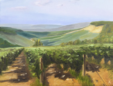 Pintura titulada "Vineyard painting.…" por Maria Matokhniuk, Obra de arte original, Oleo