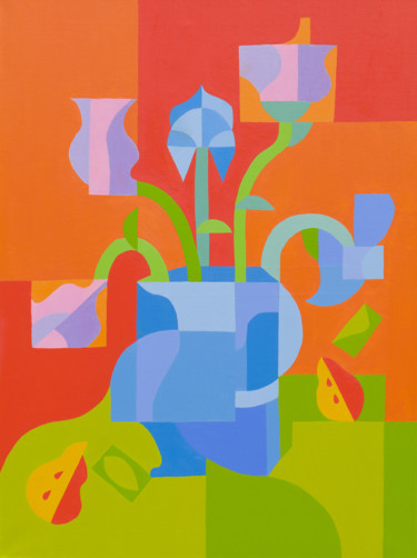 Painting titled "Heliac" by Dasha Art, Original Artwork, Oil Mounted on Wood Stretcher frame