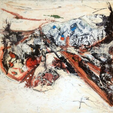 Картина под названием "Abstract 12/14" - Mats Kade, Подлинное произведение искусства, Масло