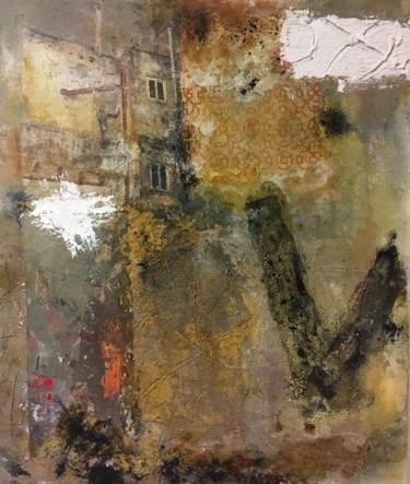 Painting titled "Poblenou" by Mats Pehrson, Original Artwork, Oil Mounted on Wood Stretcher frame