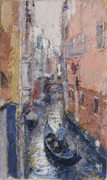 Painting titled "Canal" by Toshio Matsuda, Original Artwork, Oil