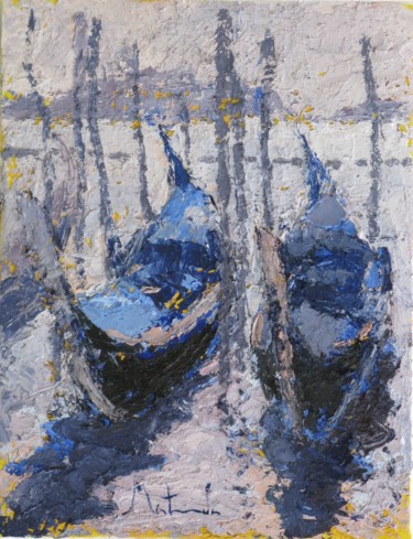 Peinture intitulée "5f-gondoles-2011-r.…" par Toshio Matsuda, Œuvre d'art originale, Huile