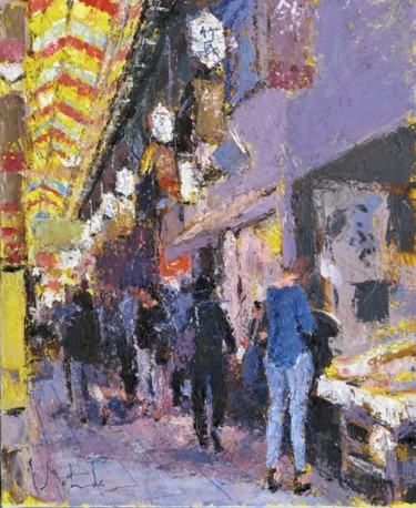 Painting titled "8f-marche-de-nishik…" by Toshio Matsuda, Original Artwork