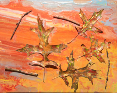 Malerei mit dem Titel "Autumn Breezre" von Matt Kohnen, Original-Kunstwerk, Collagen