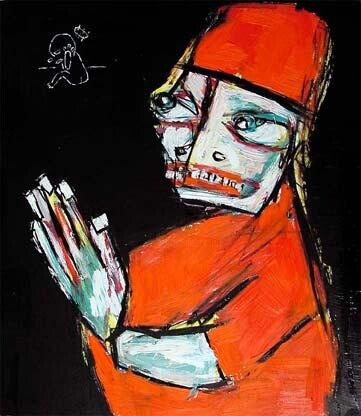 Malerei mit dem Titel "single-handed prayer" von Matt Sesow, Original-Kunstwerk