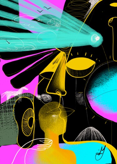 Universo musicale Digitale Künste mit dem Titel "Universo musicale" von Matteo Cascetti, Original-Kunstwerk, Digitale Malerei