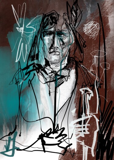 Last Wampanoag Arts numériques intitulée "Last Wampanoag" par Matteo Cascetti, Œuvre d'art originale, Peinture numérique