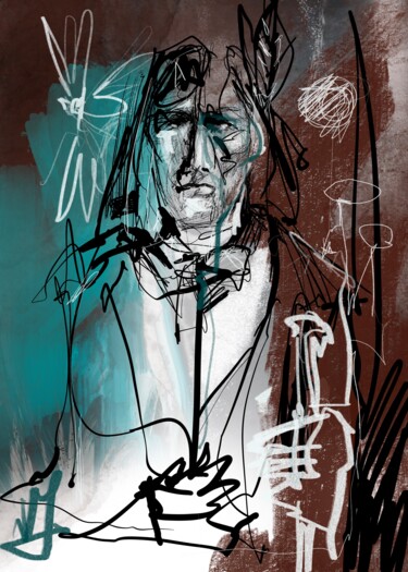 Digital Arts titled "Last Wampanoag" by Matteo Cascetti, Original Artwork, Digital Painting