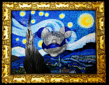 Pittura intitolato "Notte Stellata Van…" da Matteo D'Adda, Opera d'arte originale, Acrilico Montato su Pannello di legno