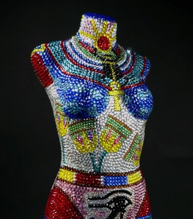 Sculpture titled "Swarovski "Egypt Ma…" by Matteo D'Adda, Original Artwork, Resin