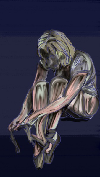 Digital Arts titled "ballerina che si al…" by Matteo Gilardi, Original Artwork, Digital Painting