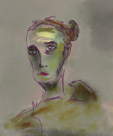 Arte digitale intitolato "viso di donna" da Matteo Gilardi, Opera d'arte originale, Pittura digitale