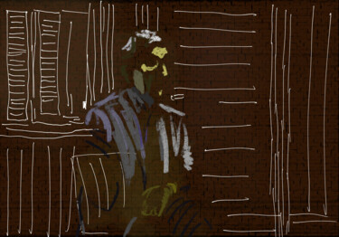 Arte digital titulada "uomo seduto in casa" por Matteo Gilardi, Obra de arte original, Pintura Digital