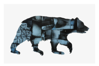 Collagen mit dem Titel "DENTE GIGANTE" von Matteo Emery, Original-Kunstwerk, Collagen Auf Plexiglas montiert
