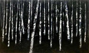 Painting titled "Wood of Castle Dark" by Matthias Lupri, Original Artwork, Oil Mounted on Wood Stretcher frame