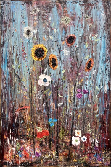 Картина под названием "Swampflowers, Come…" - Matthias Lupri, Подлинное произведение искусства, Масло Установлен на Деревянн…